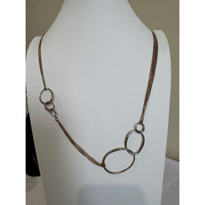 Satellite Paris Necklace Gold Tone multi strand circle station 36-39” necklace